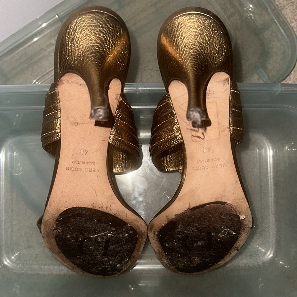Christian Dior Sandals in Metallic Leather - Picture 10 of 12